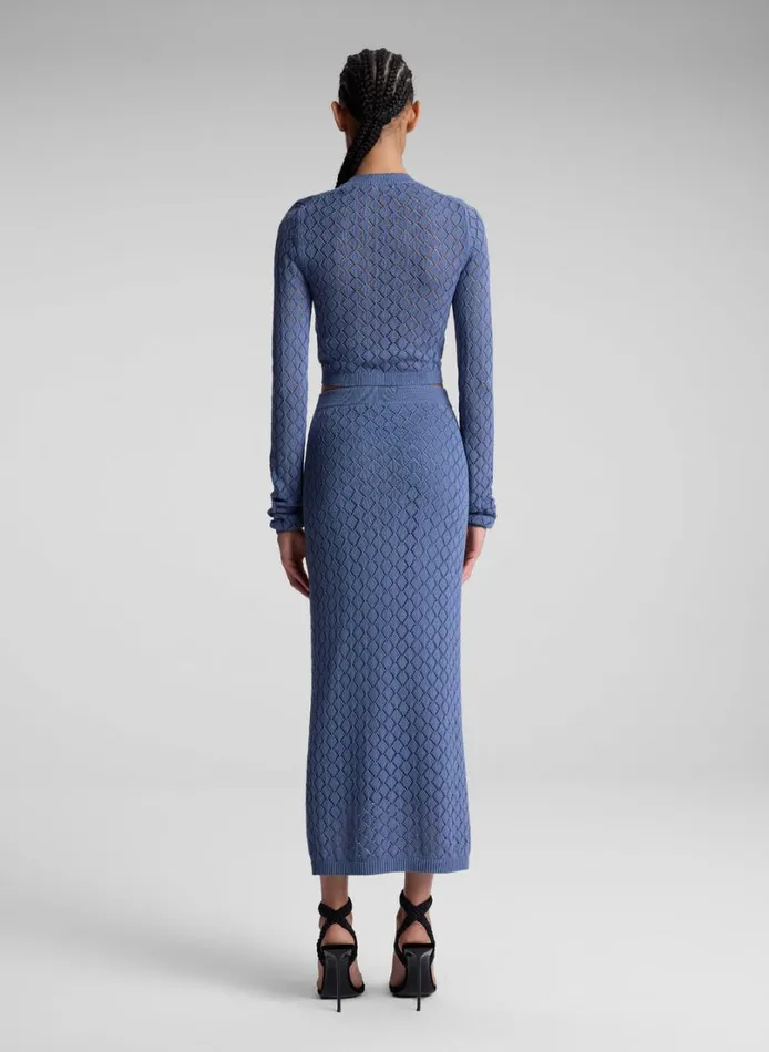 Women Knitwear ALC Brandi Pointelle Knit Top Steel Blue