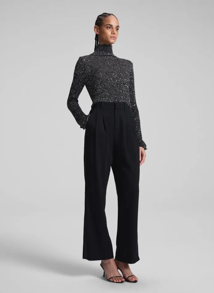 Women Knitwear ALC Kendall Sequin Embellished Top Blacksilver