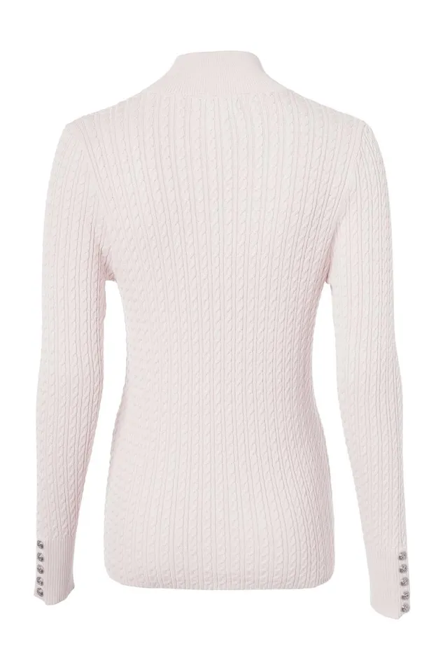 Women Knitwear Holland Cooper Ava Half Zip Knit Soft Pink