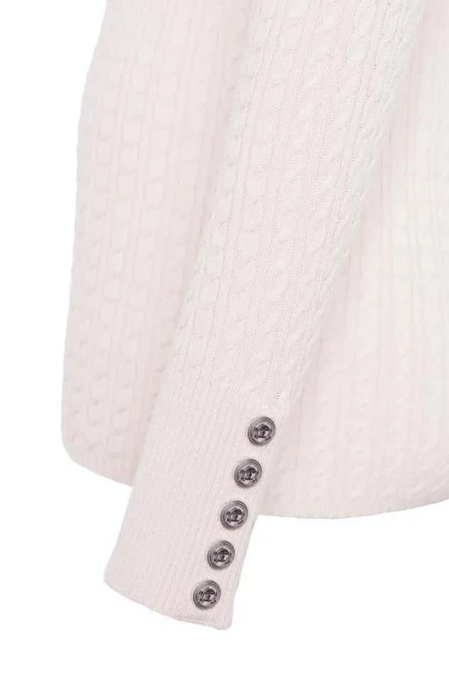 Women Knitwear Holland Cooper Ava Half Zip Knit Soft Pink