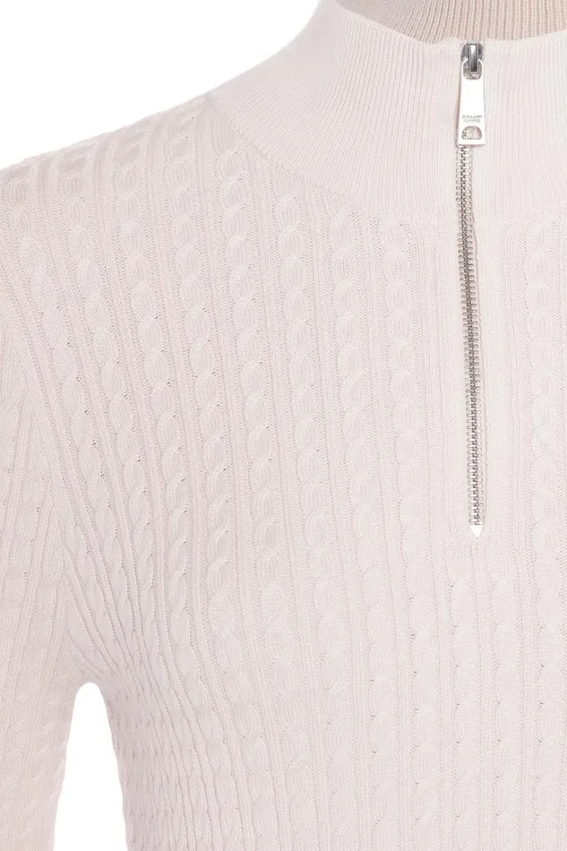 Women Knitwear Holland Cooper Ava Half Zip Knit Soft Pink