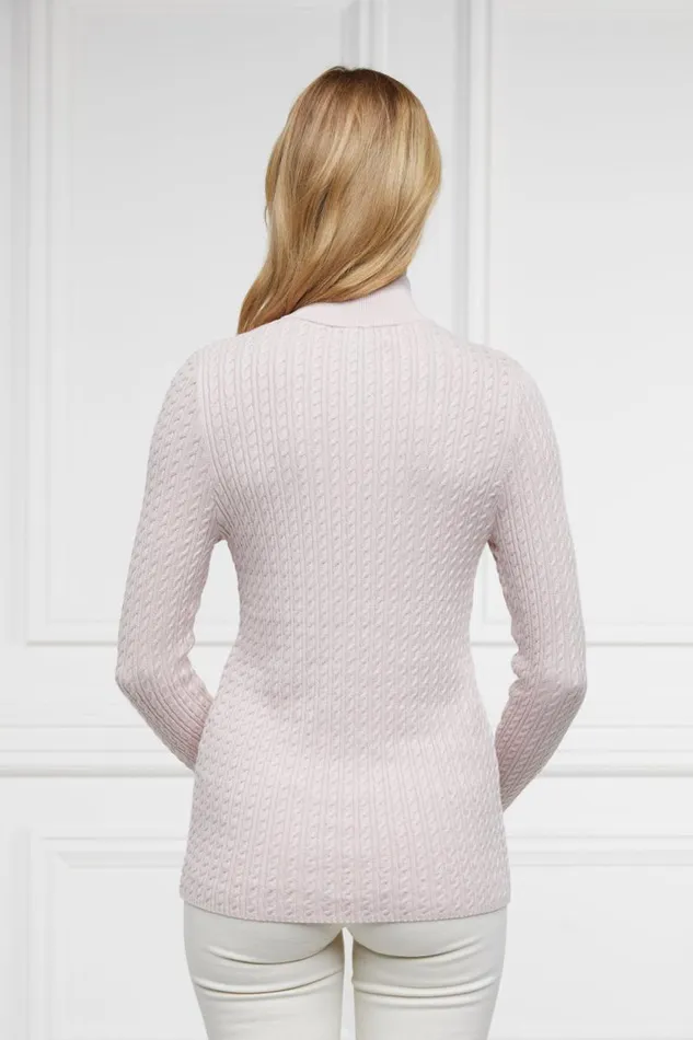 Women Knitwear Holland Cooper Ava Half Zip Knit Soft Pink