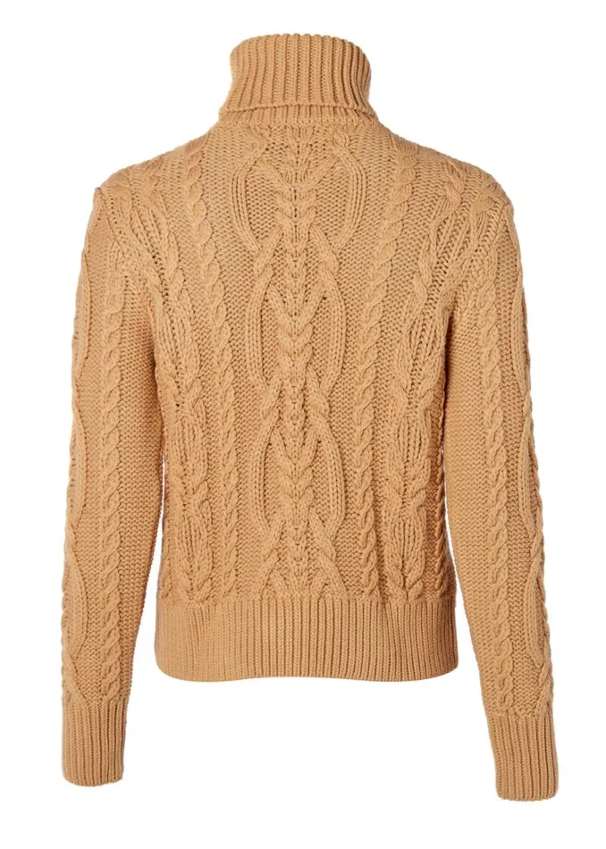 Women Knitwear Holland Cooper Belgravia Cable Knit Camel