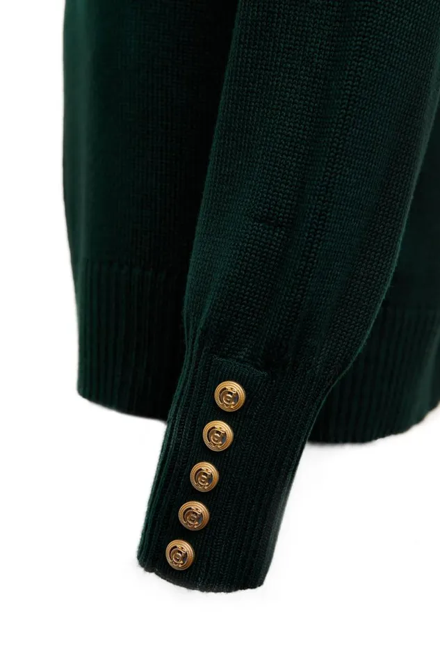 Women Knitwear Holland Cooper Chamonix Roll Neck Knit Emerald