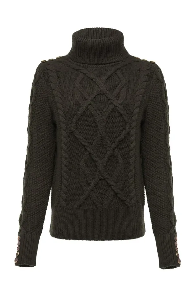 Women Knitwear Holland Cooper Cortina Roll Neck Knit Fern Green Women Knitwear Holland Cooper Cortina Roll Neck Knit Fern Green