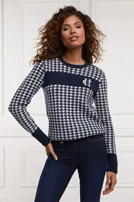 Women Knitwear Holland Cooper Panel Crew Neck Knit Ink Navy Women Knitwear Holland Cooper Panel Crew Neck Knit Ink Navy