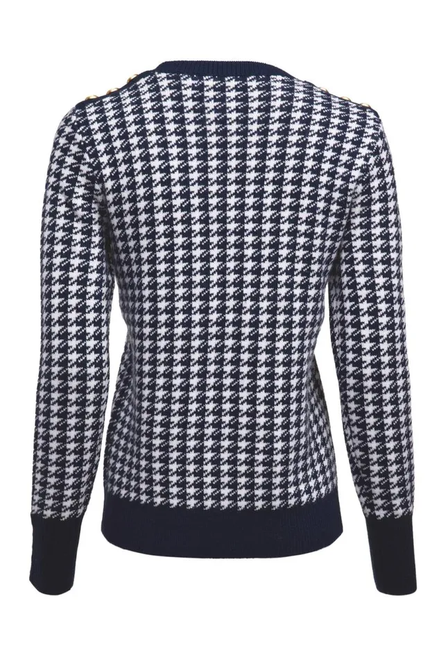 Women Knitwear Holland Cooper Panel Crew Neck Knit Ink Navy Women Knitwear Holland Cooper Panel Crew Neck Knit Ink Navy