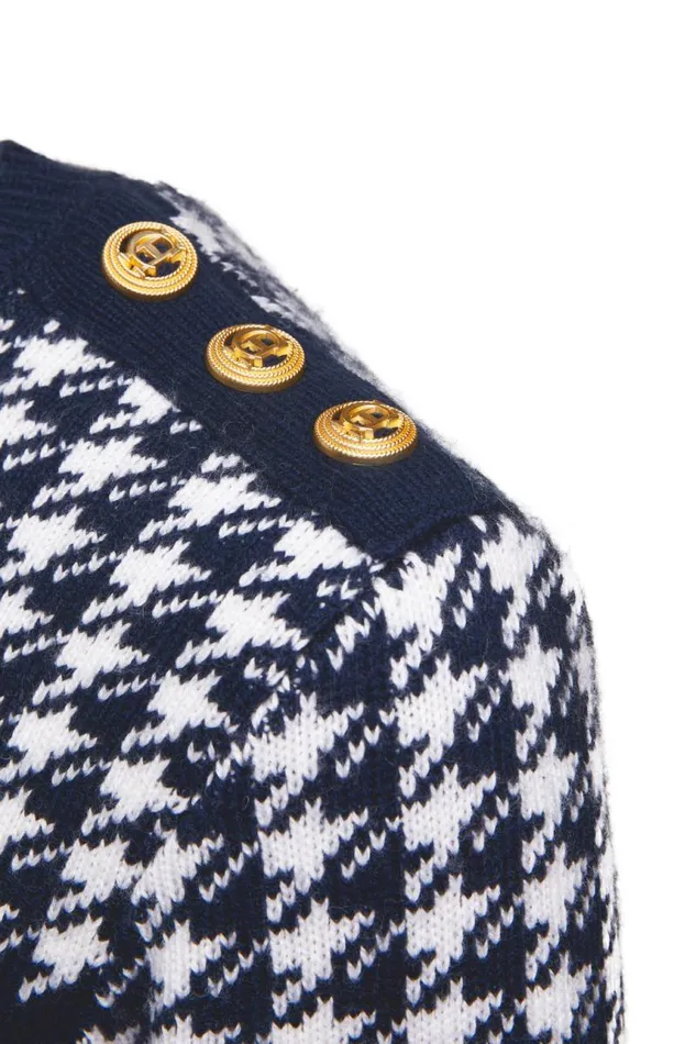 Women Knitwear Holland Cooper Panel Crew Neck Knit Ink Navy Women Knitwear Holland Cooper Panel Crew Neck Knit Ink Navy