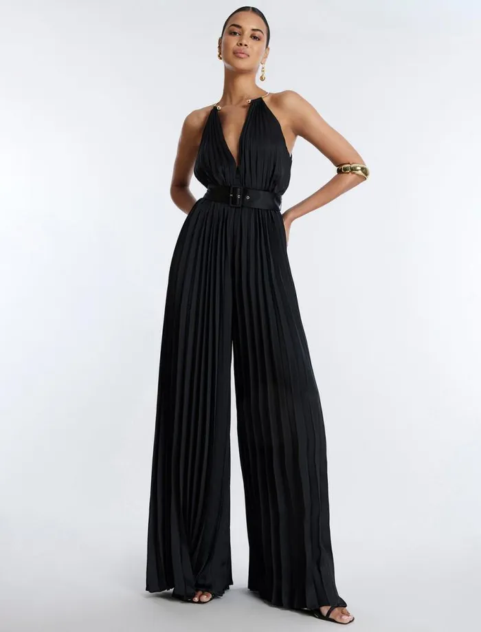Women Libby Wide Leg Belted Jumpsuit Black BCBG Jumpsuits and Rompers Women Libby Wide Leg Belted Jumpsuit Black BCBG Jumpsuits and Rompers