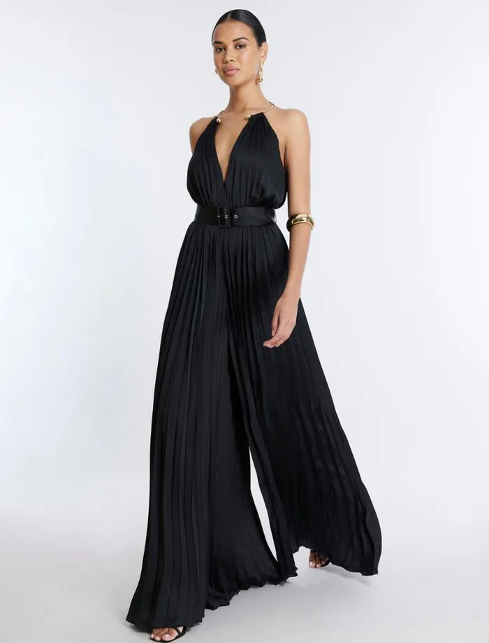 Women Libby Wide Leg Belted Jumpsuit Black BCBG Jumpsuits and Rompers Women Libby Wide Leg Belted Jumpsuit Black BCBG Jumpsuits and Rompers