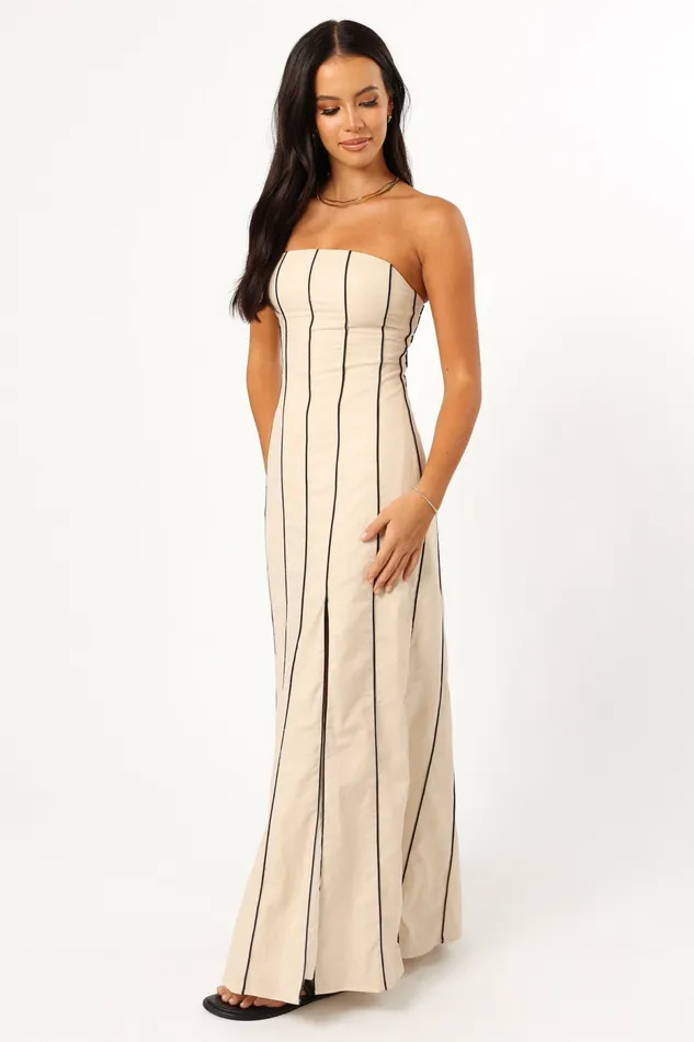Women Linen Dresses Petal and Pup Ravello Maxi Dress Cream