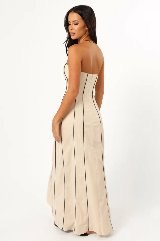 Women Linen Dresses Petal and Pup Ravello Maxi Dress Cream