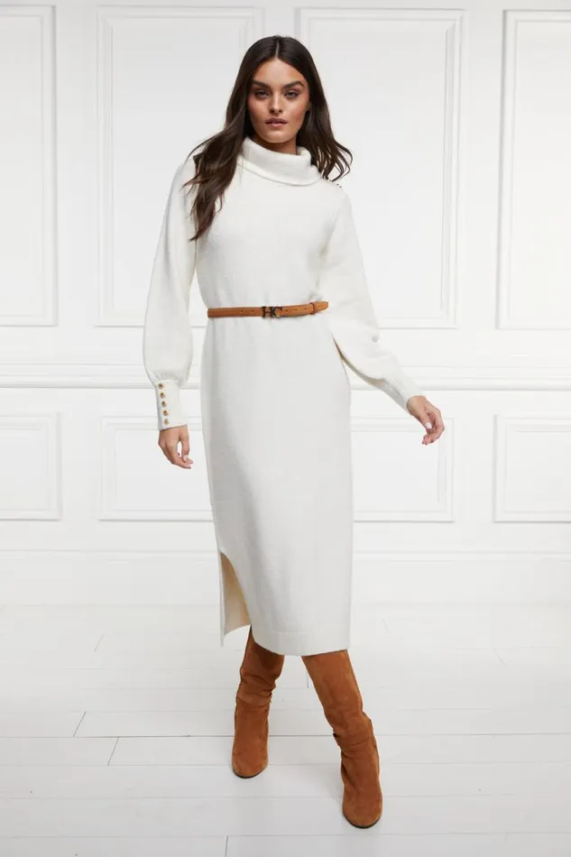 WomenLittle Dresses Holland Cooper Berkeley Roll Neck Dress Natural