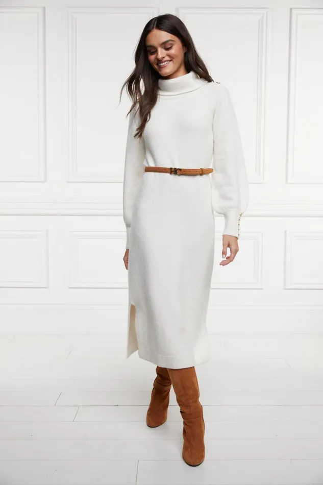 WomenLittle Dresses Holland Cooper Berkeley Roll Neck Dress Natural