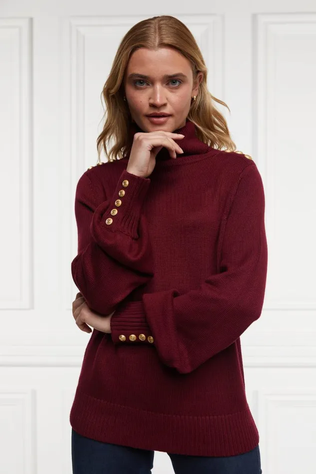 WomenLittle Knitwear Holland Cooper Chamonix Roll Neck Knit Wine