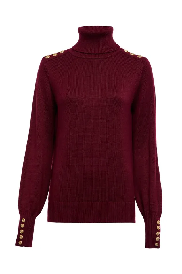 WomenLittle Knitwear Holland Cooper Chamonix Roll Neck Knit Wine