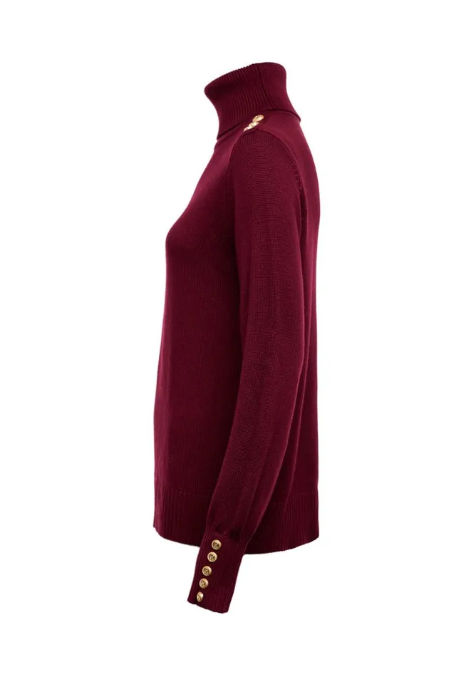 WomenLittle Knitwear Holland Cooper Chamonix Roll Neck Knit Wine