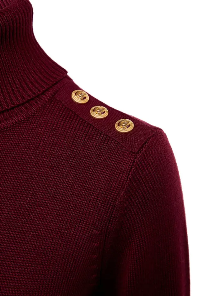 WomenLittle Knitwear Holland Cooper Chamonix Roll Neck Knit Wine