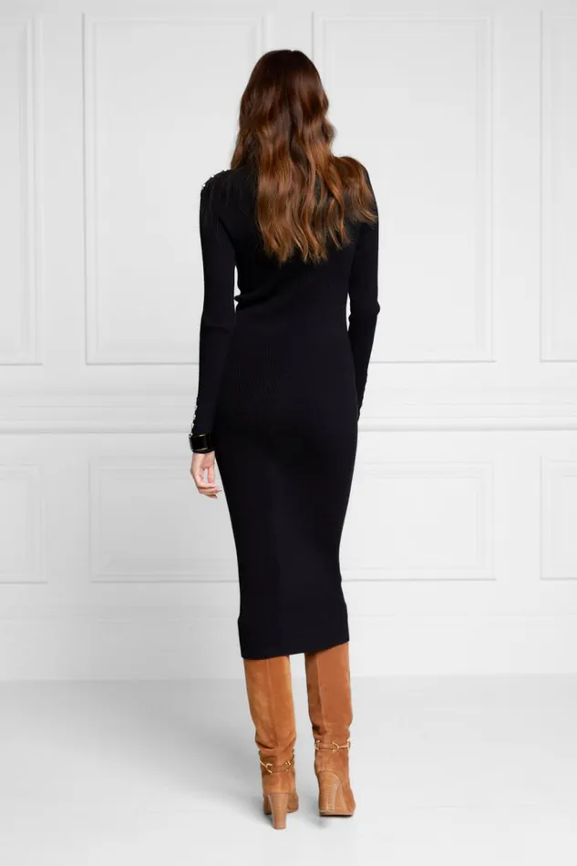 WomenLittle Knitwear Holland Cooper Kensington Midi Jumper Dress Black WomenLittle Knitwear Holland Cooper Kensington Midi Jumper Dress Black
