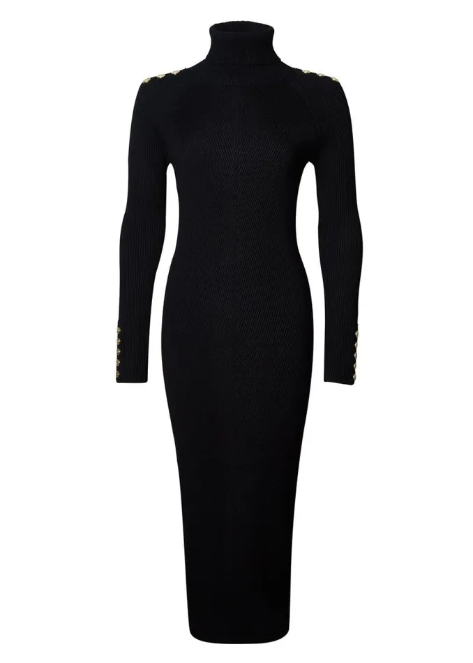 WomenLittle Knitwear Holland Cooper Kensington Midi Jumper Dress Black WomenLittle Knitwear Holland Cooper Kensington Midi Jumper Dress Black