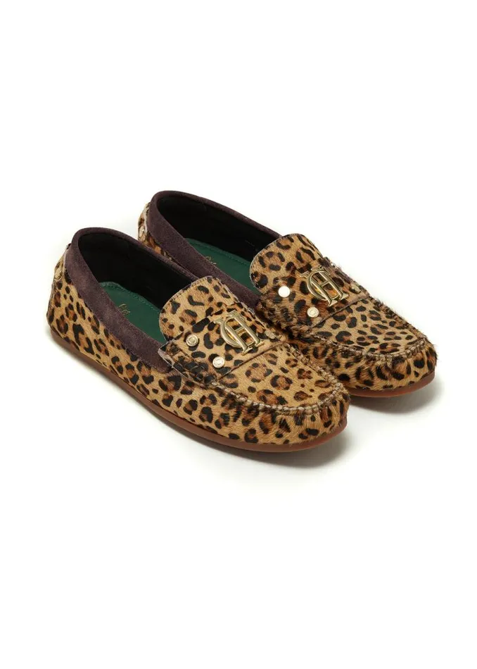 Women Loafers Holland Cooper The Driving Loafer Leopard Pony Women Loafers Holland Cooper The Driving Loafer Leopard Pony