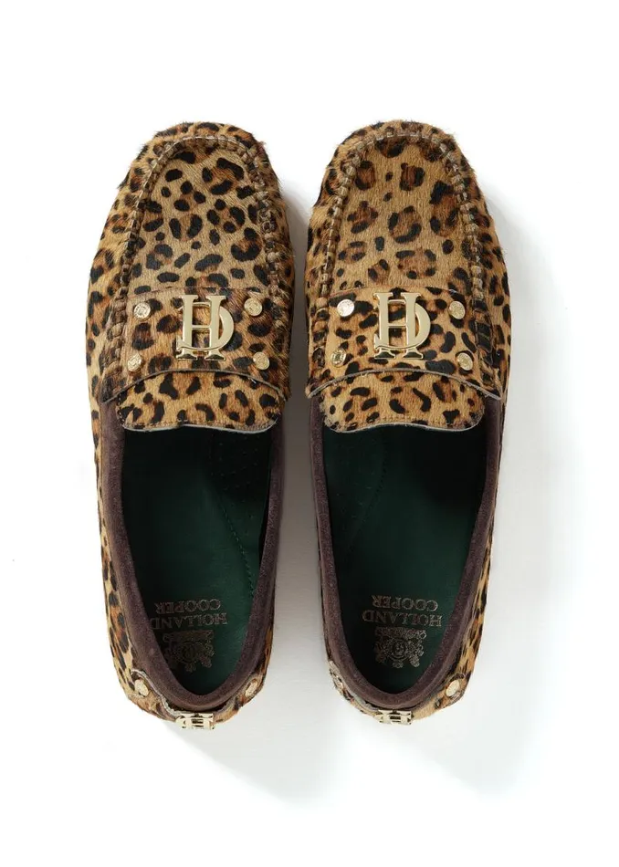 Women Loafers Holland Cooper The Driving Loafer Leopard Pony Women Loafers Holland Cooper The Driving Loafer Leopard Pony
