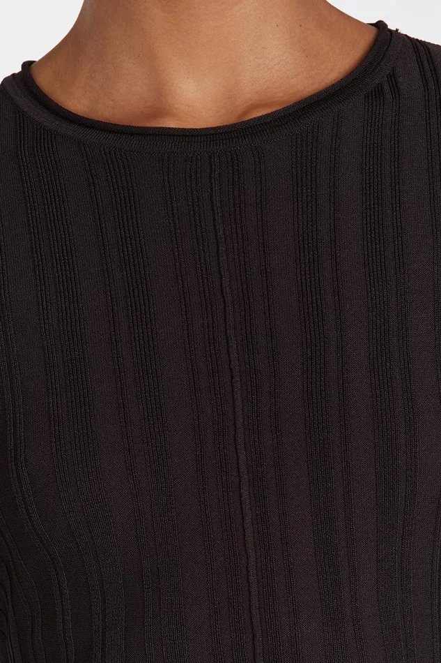Women Long Sleeve Dresses DISSH SYLVIA BITTER CHOC KNIT MIDI DRESS
