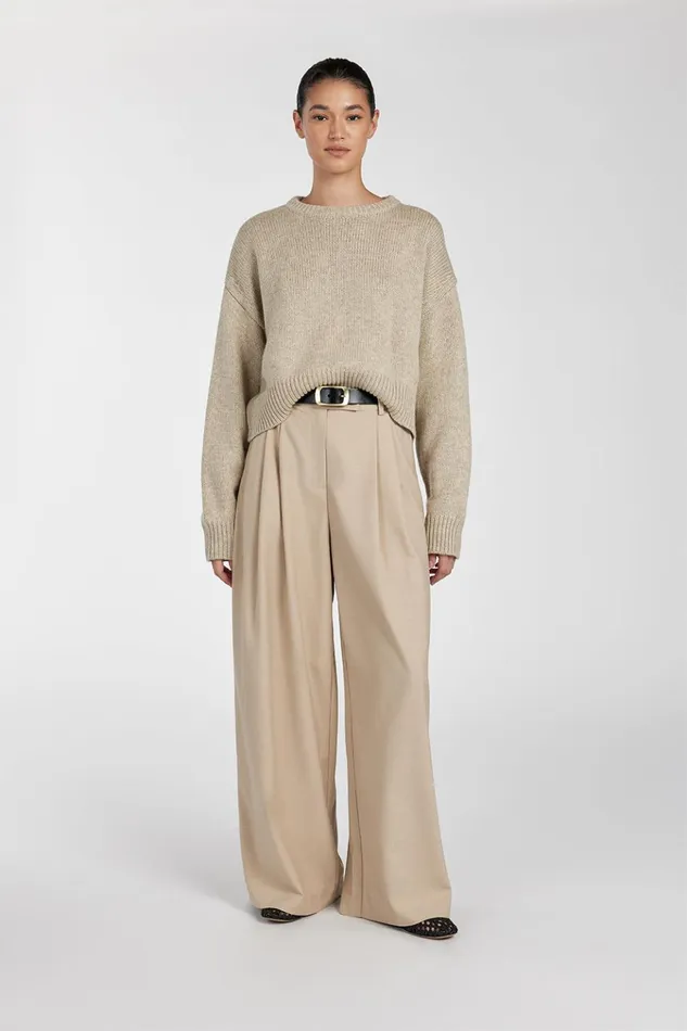 Women Long Sleeved DISSH OLIVER PEBBLE MARLE KNIT JUMPER