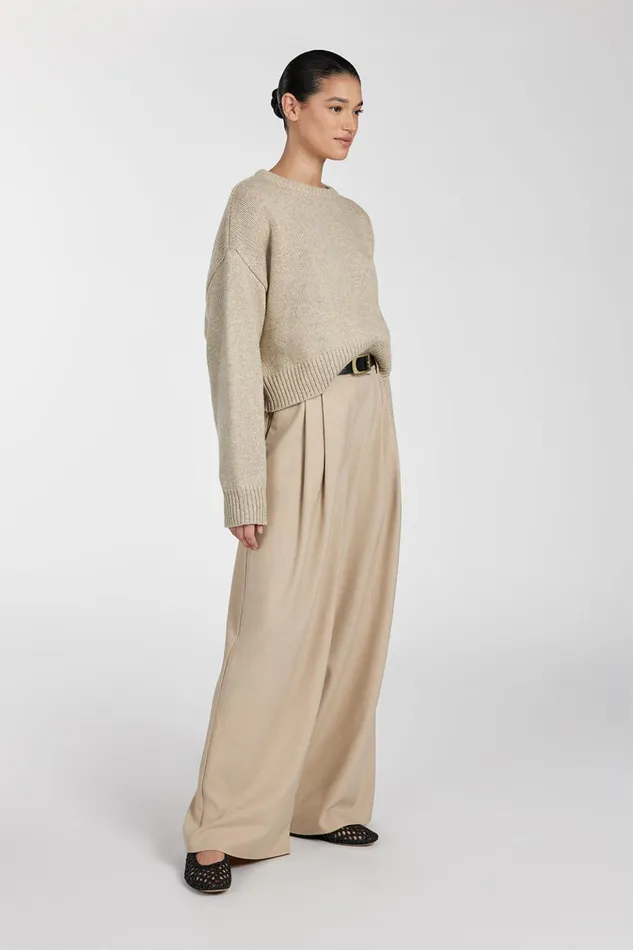 Women Long Sleeved DISSH OLIVER PEBBLE MARLE KNIT JUMPER