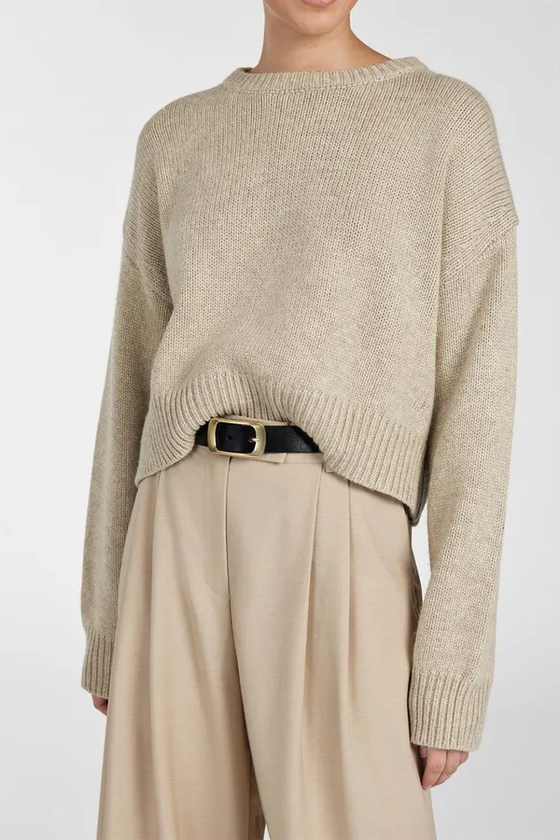 Women Long Sleeved DISSH OLIVER PEBBLE MARLE KNIT JUMPER