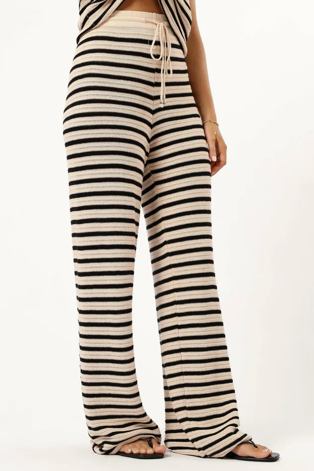 Women Loungewear Petal and Pup Cherie Knit Pant Sand Black