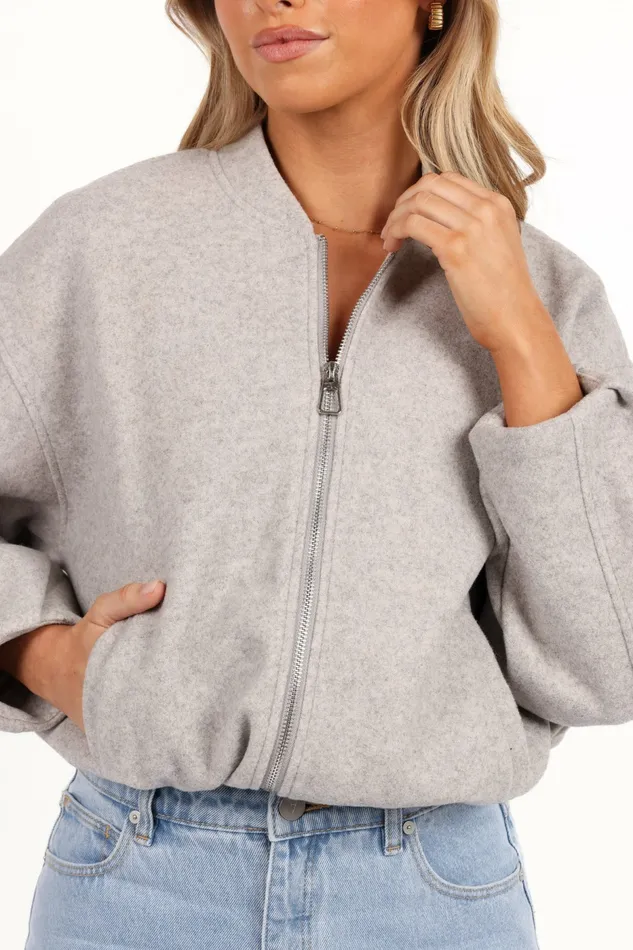 Women Loungewear Petal and Pup Liv Zip Front Jacket Grey