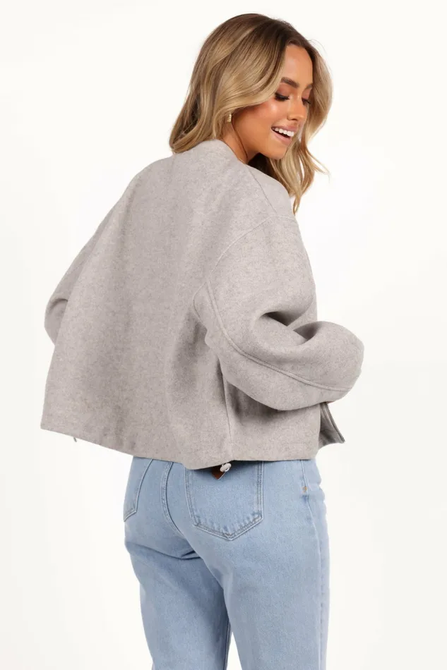 Women Loungewear Petal and Pup Liv Zip Front Jacket Grey