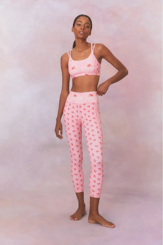 Women LoveShackFancy Active Aiden Sports Bra Rosy Romance