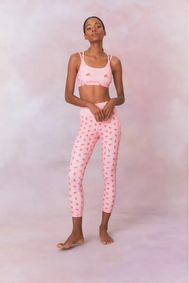 Women LoveShackFancy Active Aiden Sports Bra Rosy Romance