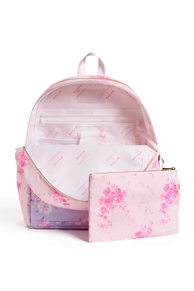 Women LoveShackFancy Bags and Travel State Kane Double Pocket Happy Thoughts
