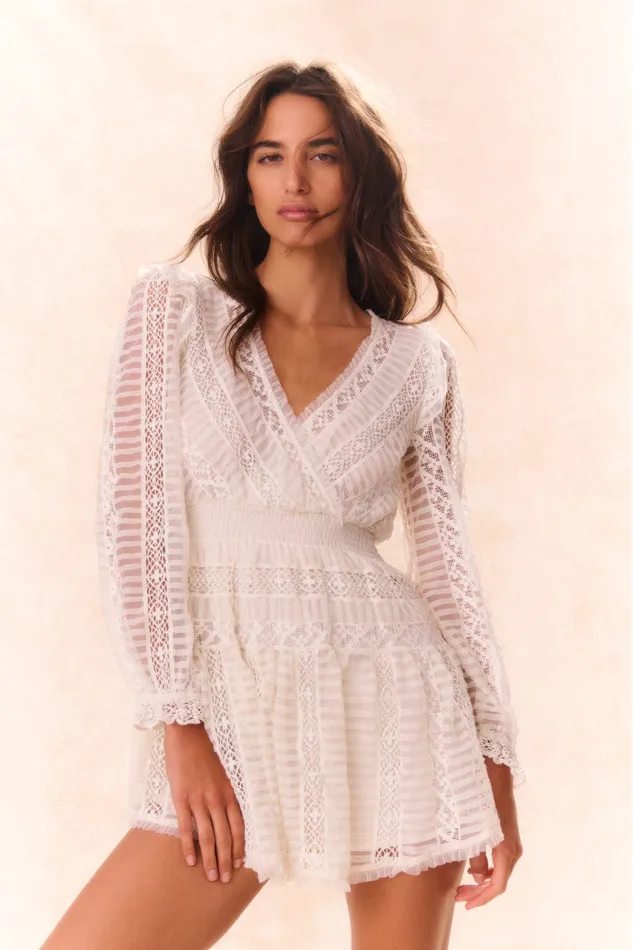 Women LoveShackFancy Dresses Alonsa Lace Cream