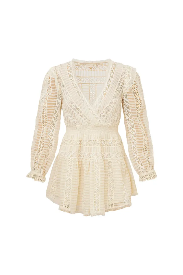 Women LoveShackFancy Dresses Alonsa Lace Cream