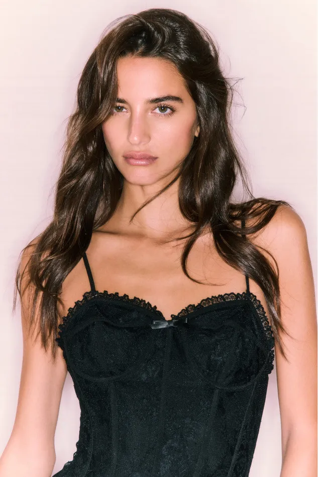 Women LoveShackFancy Dresses Carlene Lace Bustier Mini Dress Black