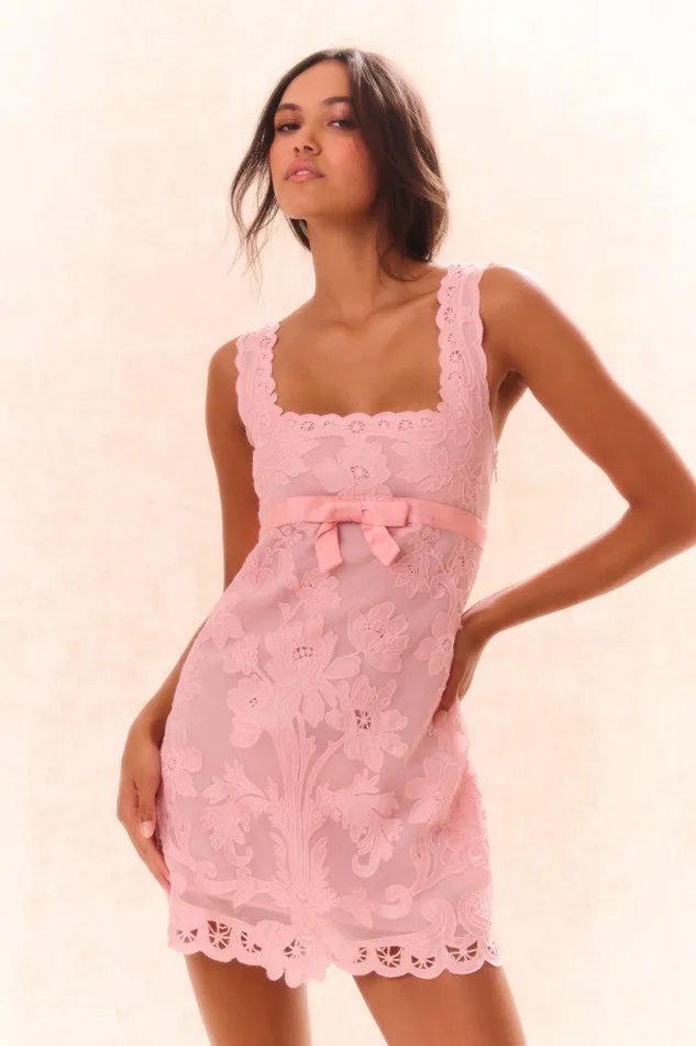 Women LoveShackFancy Dresses Rua Lace Mini Dress Pamela Pink