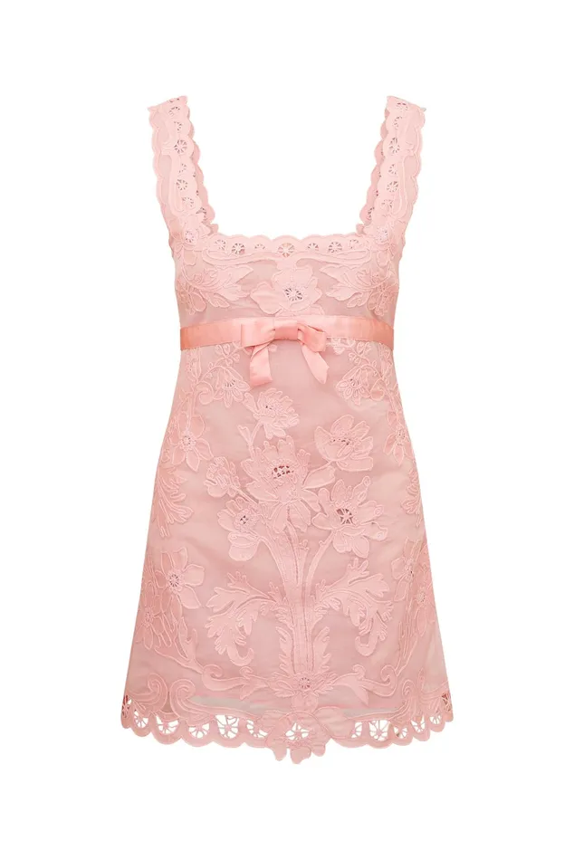 Women LoveShackFancy Dresses Rua Lace Mini Dress Pamela Pink