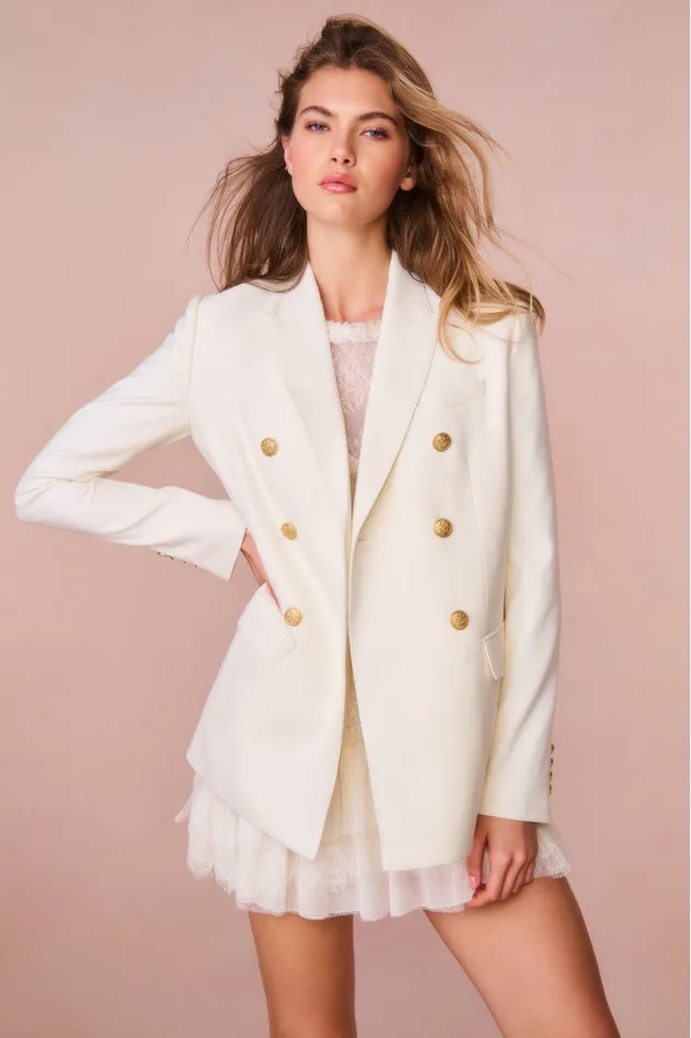 Women LoveShackFancy Jackets and Coats Reiser DoubleBreasted Blazer Cream