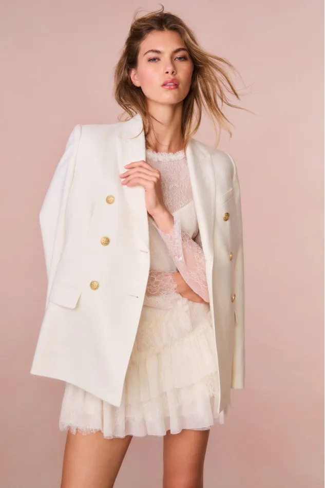 Women LoveShackFancy Jackets and Coats Reiser DoubleBreasted Blazer Cream