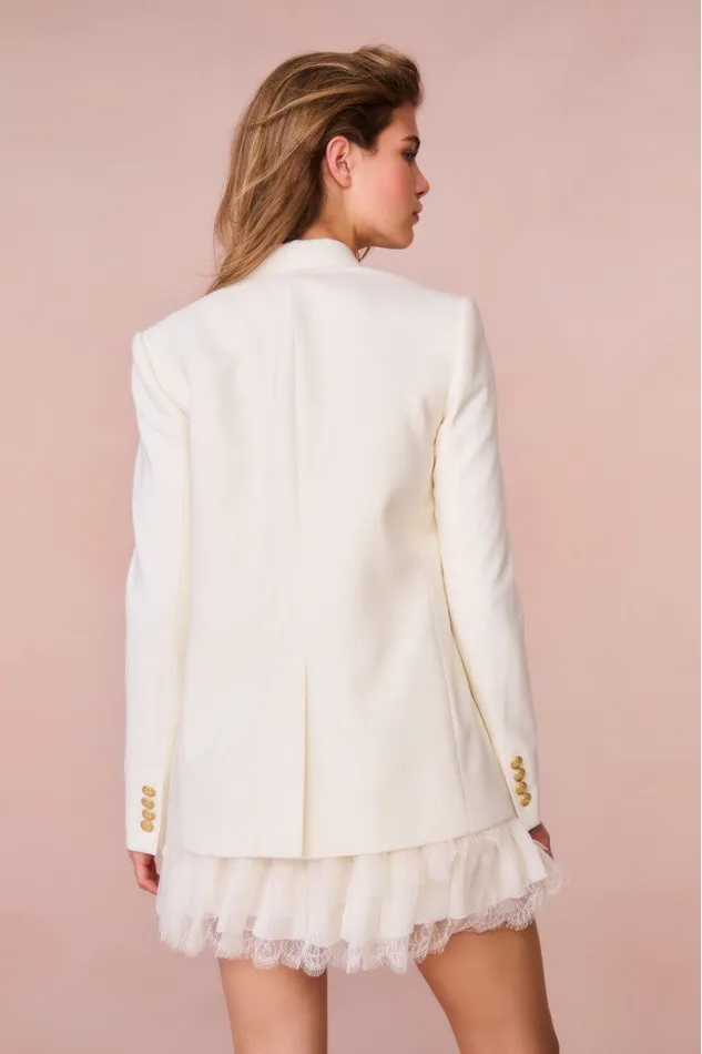 Women LoveShackFancy Jackets and Coats Reiser DoubleBreasted Blazer Cream