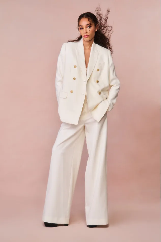 Women LoveShackFancy Jackets and Coats Reiser DoubleBreasted Blazer Cream