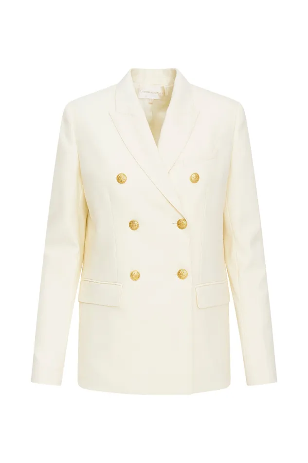 Women LoveShackFancy Jackets and Coats Reiser DoubleBreasted Blazer Cream