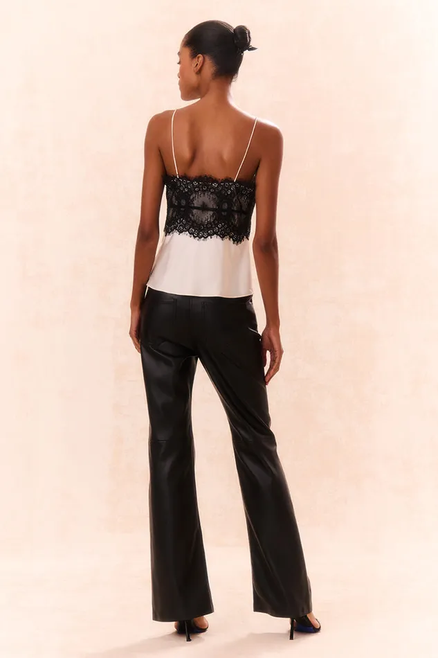 Women LoveShackFancy Pants and Shorts Bordeaux Vegan Leather Pants Black