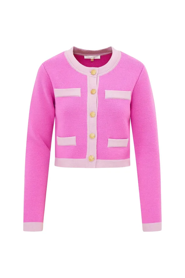 Women LoveShackFancy Sweaters Elif Cardigan Fuchsia Pop