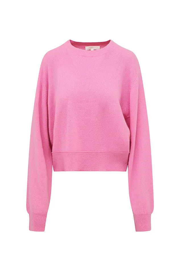 Women LoveShackFancy Sweaters Reynelle Cashmere Pullover Strawberry Sherbet
