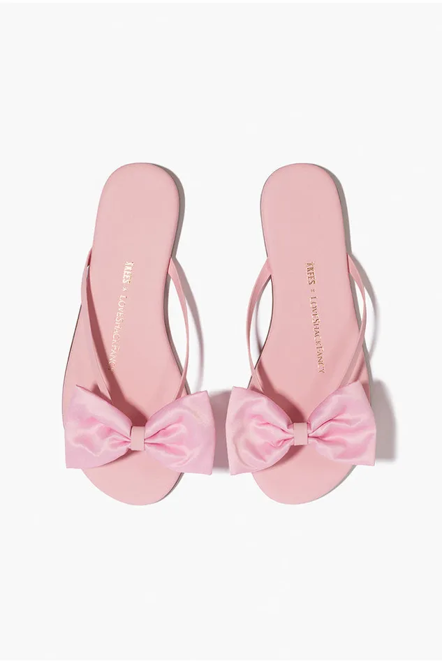 Women LoveShackFancy Swim Tkees Oversized Bow Sandals Pink